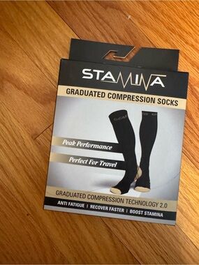 Stamina Black Graduated Compression Socks - Men’s Athletic Support